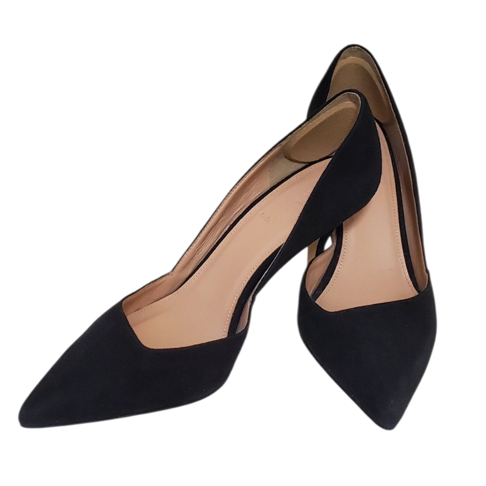 J.Crew Black Suede Collette d'orsay Pump 8 Fits 8.5/9